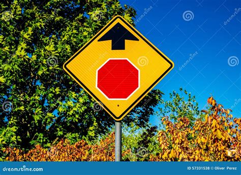 Stop Sign Ahead Stock Photo Image Of Traffic Vehicle 57331538