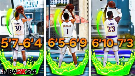 BEST JUMPSHOT FOR EVERY HEIGHT THREE POINT RATING IN NBA 2K24 SEASON