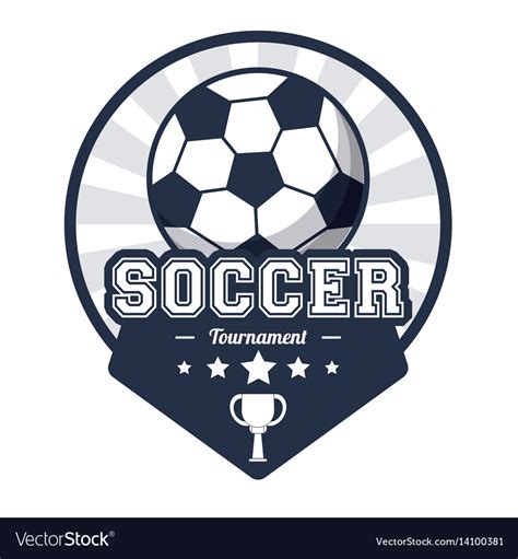 Soccer Sport Tournament Emblem Image Royalty Free Vector