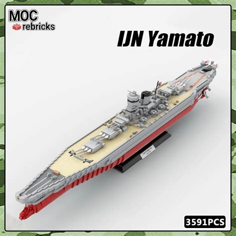 Moc Ww2 Military Warship Ijn Yamato Armored Battleship Large War