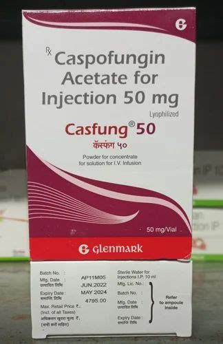 Casfung Mg Caspofungin Acetate Injection Treatment Antifungal At