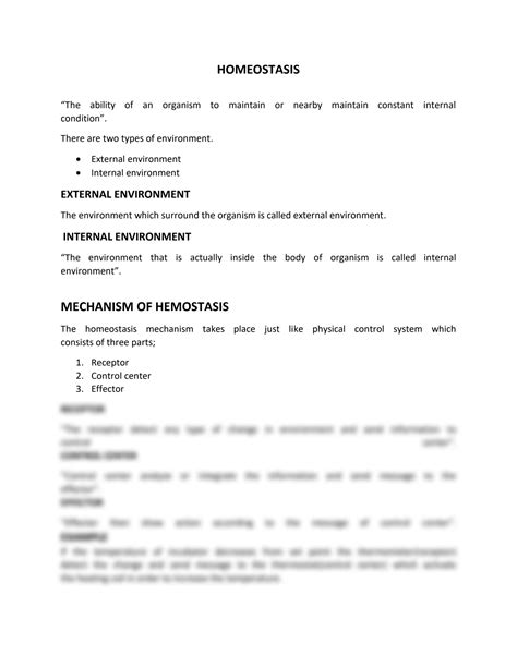 Solution Homeostasis Studypool