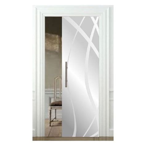 Pocket Glass Sliding Door With Frosted Lines Design - Contemporary ...