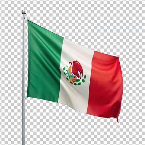 Premium PSD Textured Flagpole Flag Of Mexico