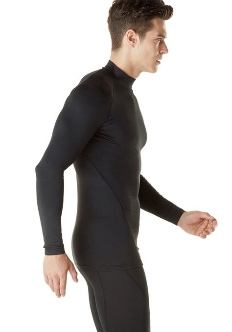 TSLA 1 Or 2 Pack Men S Thermal Long Sleeve Compression Shirts Mock