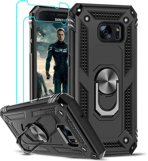 LeYi für Hülle Samsung Galaxy S7,360 Grad Ring Halter Handy Hüllen