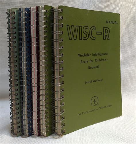 Iq Testing The Wechsler Intelligence Scale Manuals Wechsler