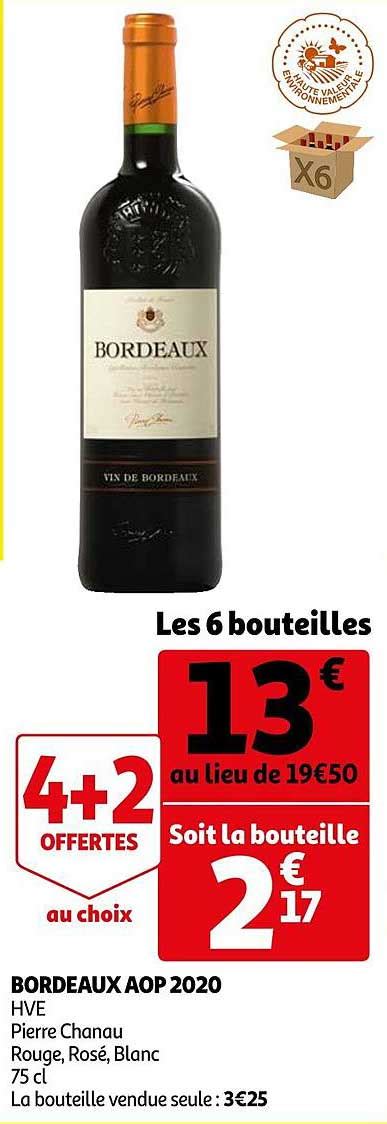 Promo Bordeaux Aop Offertes Au Choix Chez Auchan Icatalogue Fr