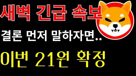 시바이누 코인 새벽 긴급 속보 입니다 우선 결론만 말씀드릴게요 이번에 21원 확정입니다 시바이누전망 도지코인