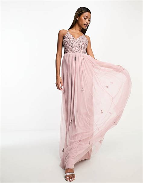 Beauut Bridesmaid Cami 2 In 1 Maxi Dress With Embellished Top And Tulle