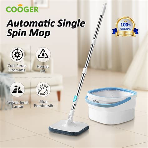 Jual COOGER Alat Pel Lantai Pel Putar Bucket Spin Mop Automatic Single