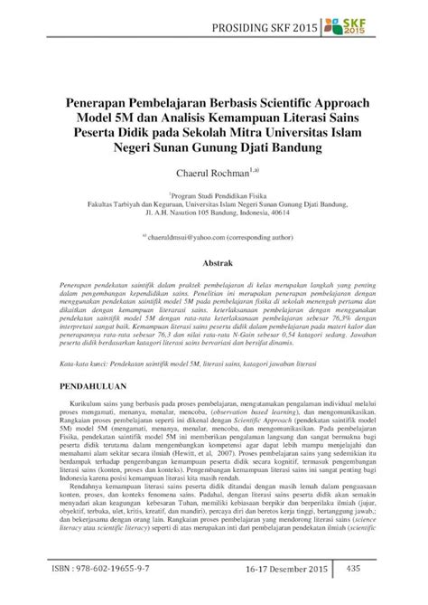 Pdf Penerapan Pembelajaran Berbasis Scientific Approach