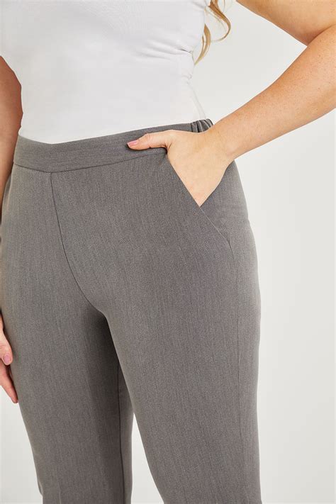 Grey Straight Leg Elasticated Trousers Bonmarché