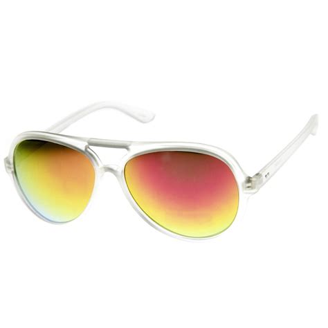 Retro Frosted Revo Lens Party Aviator Sunglasses Zerouv