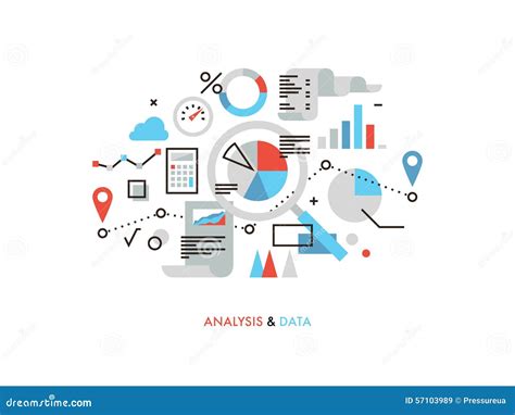 Data Analysis Flat Line Illustration Stock Vector Illustration Of Document Concept 57103989