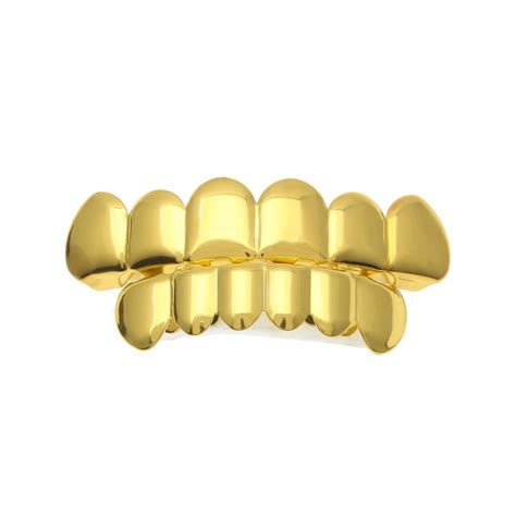 Grillz Vergoldete Hip Hop Rock Zahnkappen Oben Und Unten Grill Set F R