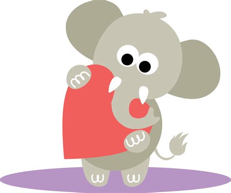 Cute elephant holding a red heart 29311833 Vector Art at Vecteezy