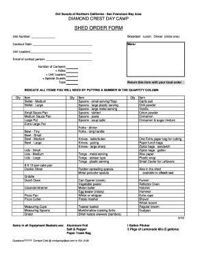 Fillable Online Diamondcrest SHED ORDER FORM Bdiamondcrestb Fax Email