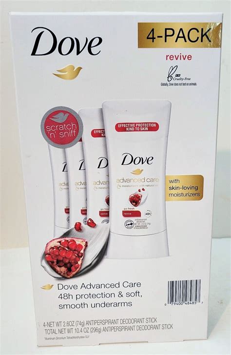 Dove Advanced Care Antiperspirant Deodorant Stick Revive 26 Oz 4 Pack Deodorants