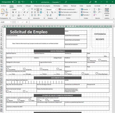 Lbumes Foto Formato De Solicitud De Empleo En Word Para Llenar