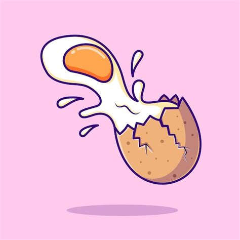 Crack Egg Splash Cartoon Vector Icono Ilustraci N Objeto Naturaleza