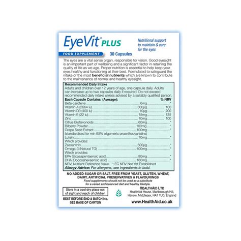 Eyevit Plus 30 Cápsulas Health Aid Peixe Verde