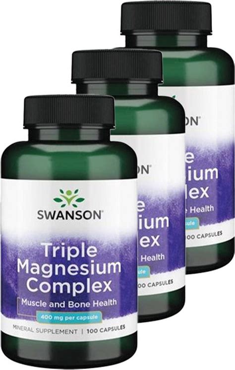 Swanson Triple Magnesium Complex Mg Capsules Stuks X