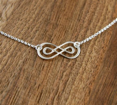 Double Infinity Necklace In Sterling Silver Sterling Silver Etsy