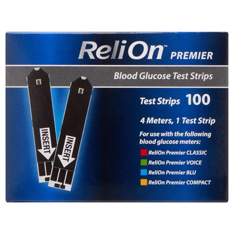 Relion Premier Blood Glucose Test Strips Count Walmart