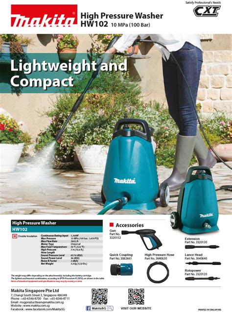 Makita Hw102 High Pressure Washer 1300w 100 Bar Act Hardware