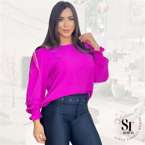 Blusa Feminina Manga Longa Elegante Tendencia Outono Inverno Camisa