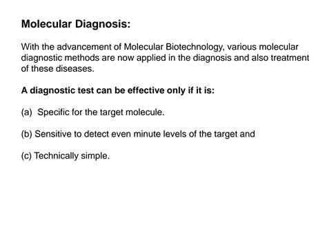 SOLUTION: Molecular diagnostics techniques - Studypool