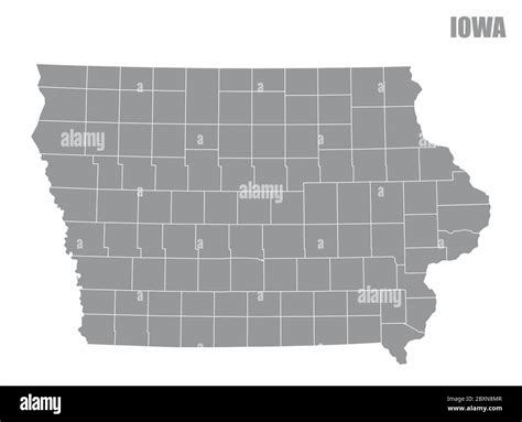 Iowa County Map Stock Vector Image & Art - Alamy