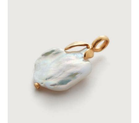 Amy Powney Keshi Pearl Pendant Charm In K Gold Vermeil On Sterling