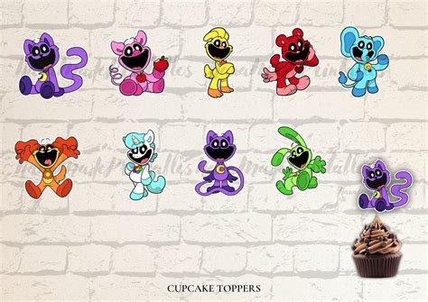 SMILING CRITTERS Printable Cupcake Toppers Digital File Instant