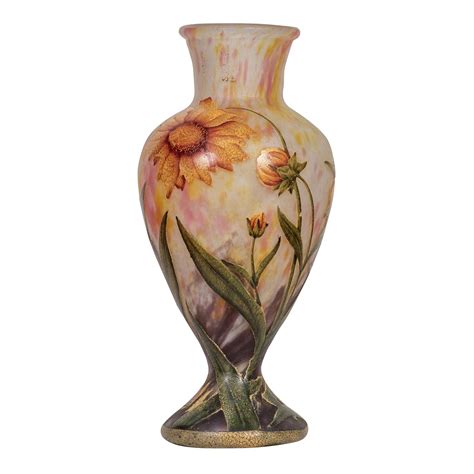 Daum Nancy Enameled And Internally Decorated Glass Vase 1914 For Sale At 1stdibs