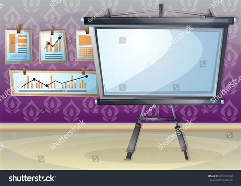 Cartoon Vector Illustration Interior Office Room Stock Vector (Royalty Free) 491930290 ...