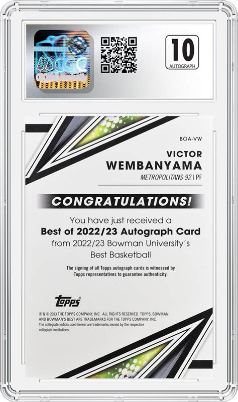 Ten Terrific Cgc Certified Cards Of Nba Star Victor Wembanyama Cgc