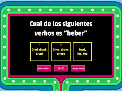 Verbos Irregulares Gameshow Quiz