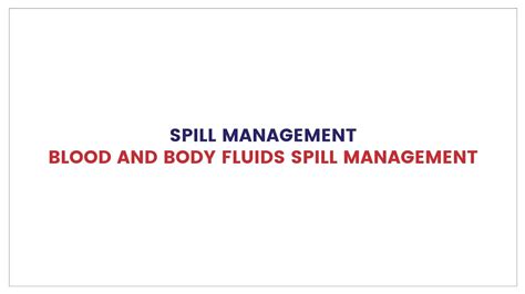 Blood Body Fluids Spill Management Fluid Management In Hospital