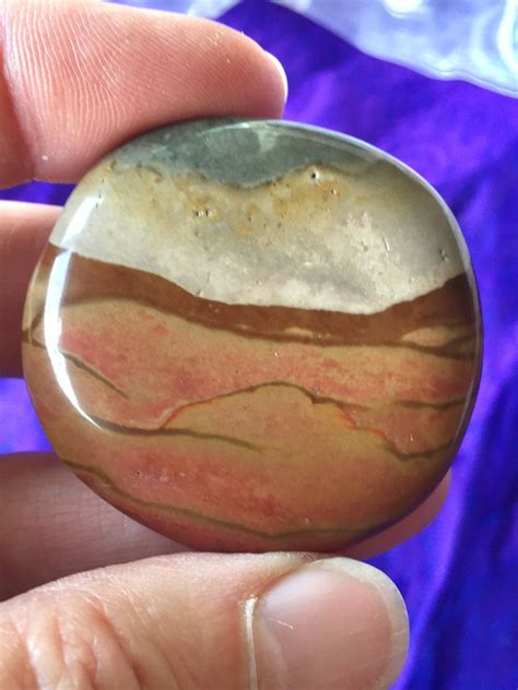 Polychrome Jasper Large Polychrome Desert Jasper Palm Stone Etsy