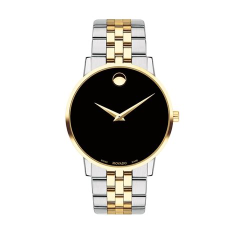 Mens Movado Museum® Classic Two Tone Pvd Watch With Black Dial Model