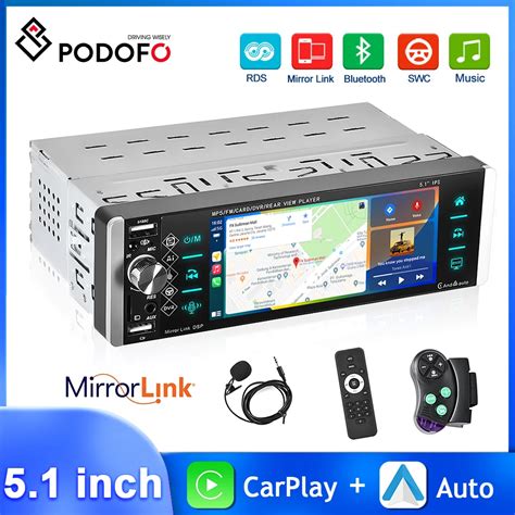 Podofo Zoll Din Autoradio Carplay Hd Touchscreen Ai Stimme