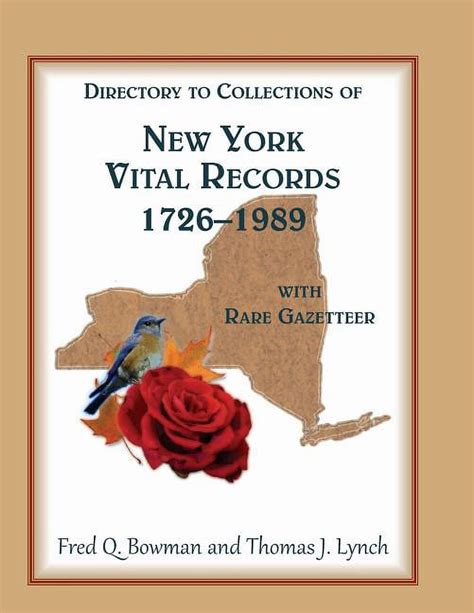 Directory To Collections Of New York Vital Records 1726 1989 With