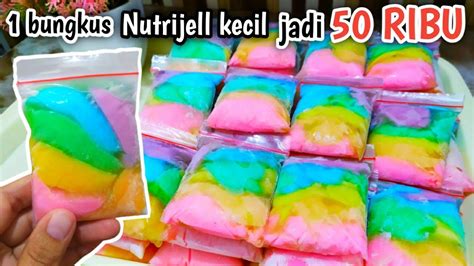 1 BUNGKUS NUTRIJELL KECIL JADI 50 RIBU RESEP ES BANTAL PELANGI MUDAH