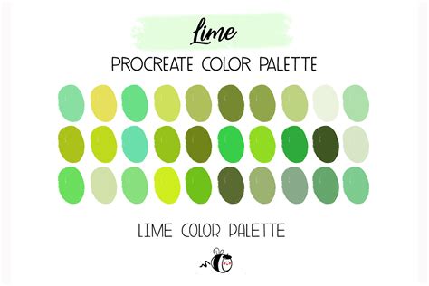 Lime Procreate Color Palette Green Graphic By Aghcreativelab