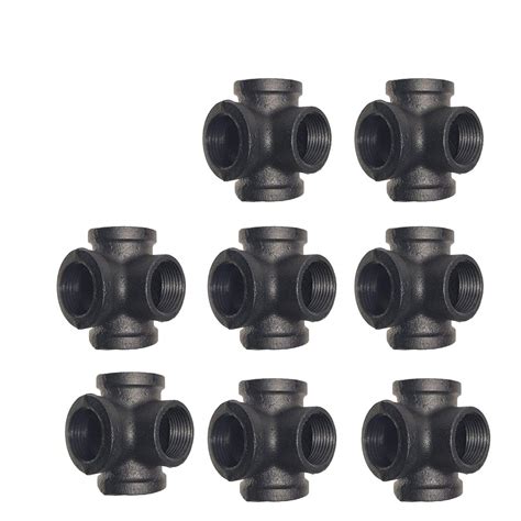 Buy Gpower Inch Black Pipe Four Way Corner Fittings Malleable Cast