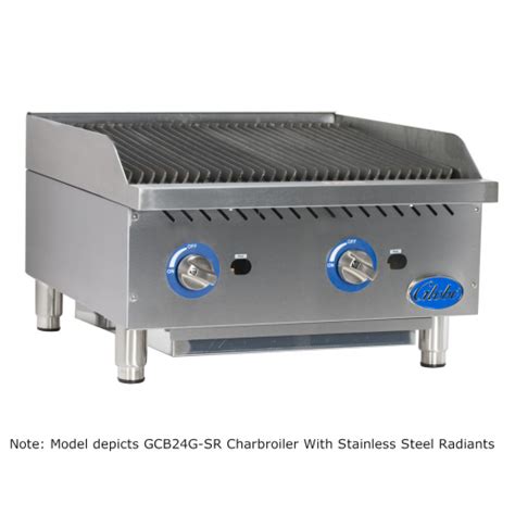 Globe GCB24G CR 24 Wide Gas Charbroiler With Cast Iron Radiants And