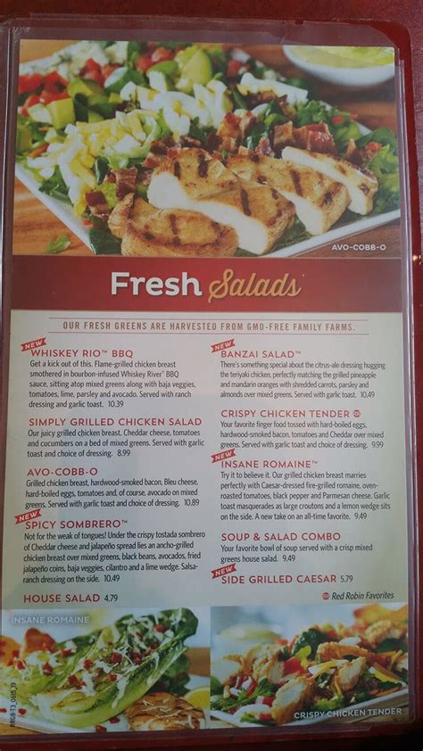 Red Robin Menu Prices