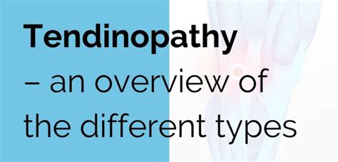 Tendinopathy - an overview of the different types - Sports Injury | Online